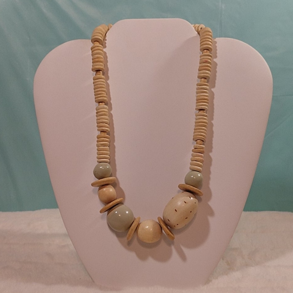 Beautiful wooden beaded necklace